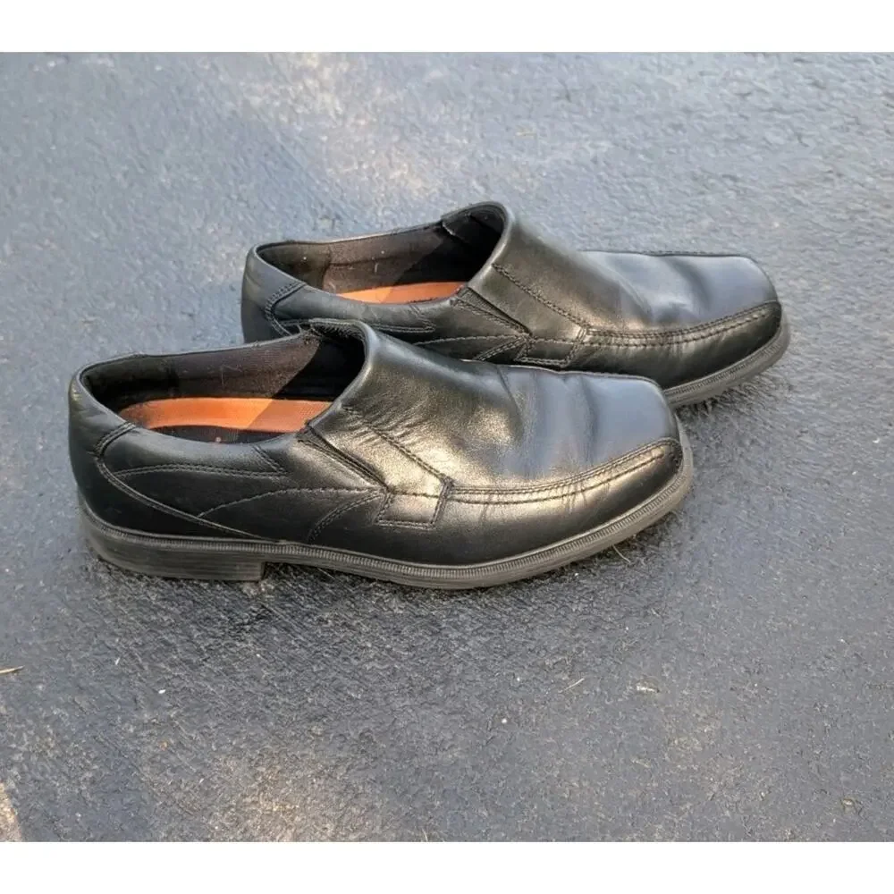 Dunham Men's Dillon Slip On Black Loafer Leather Dress Shoes‎ Sz Size 9 DABO1